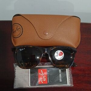 Ray-Ban 4184 Polarized Classic Tortoise Sunglasses with Brown Case